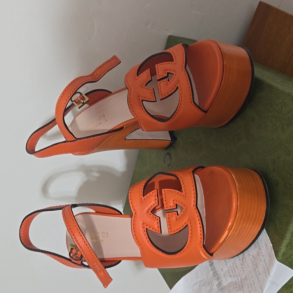 Gucci Interlocking G wedges size 38 with box. - Picture 2 of 5